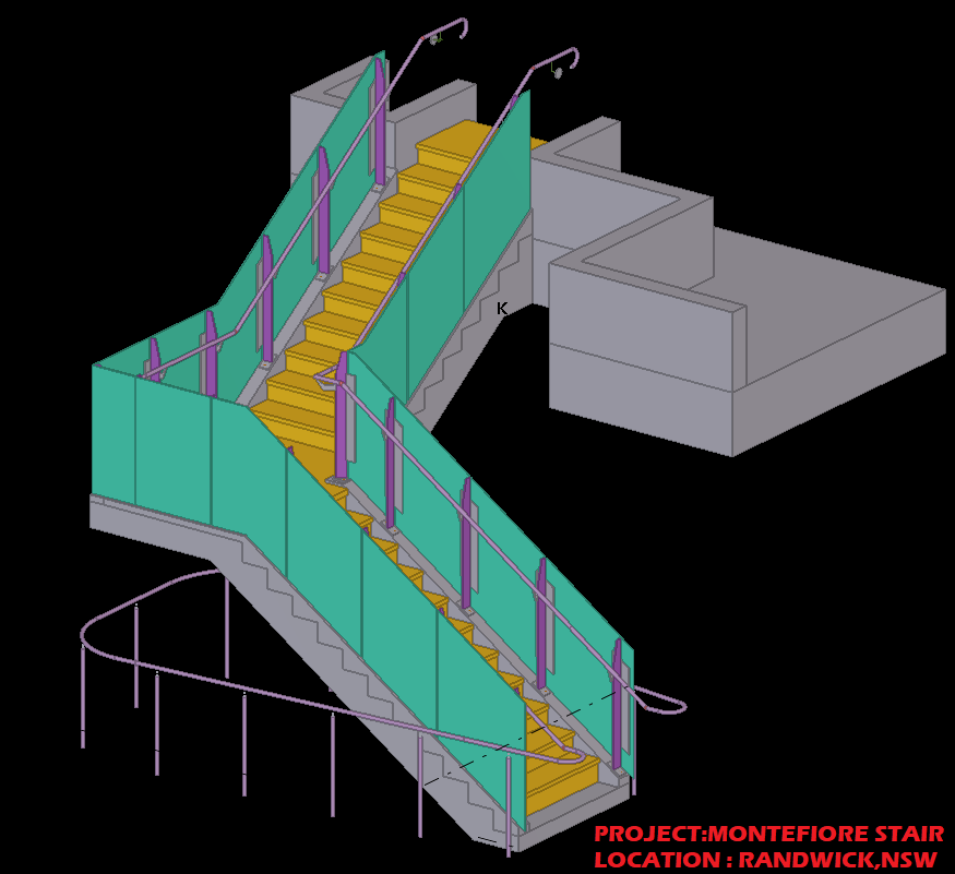 Montefiore stair with glass balustrade