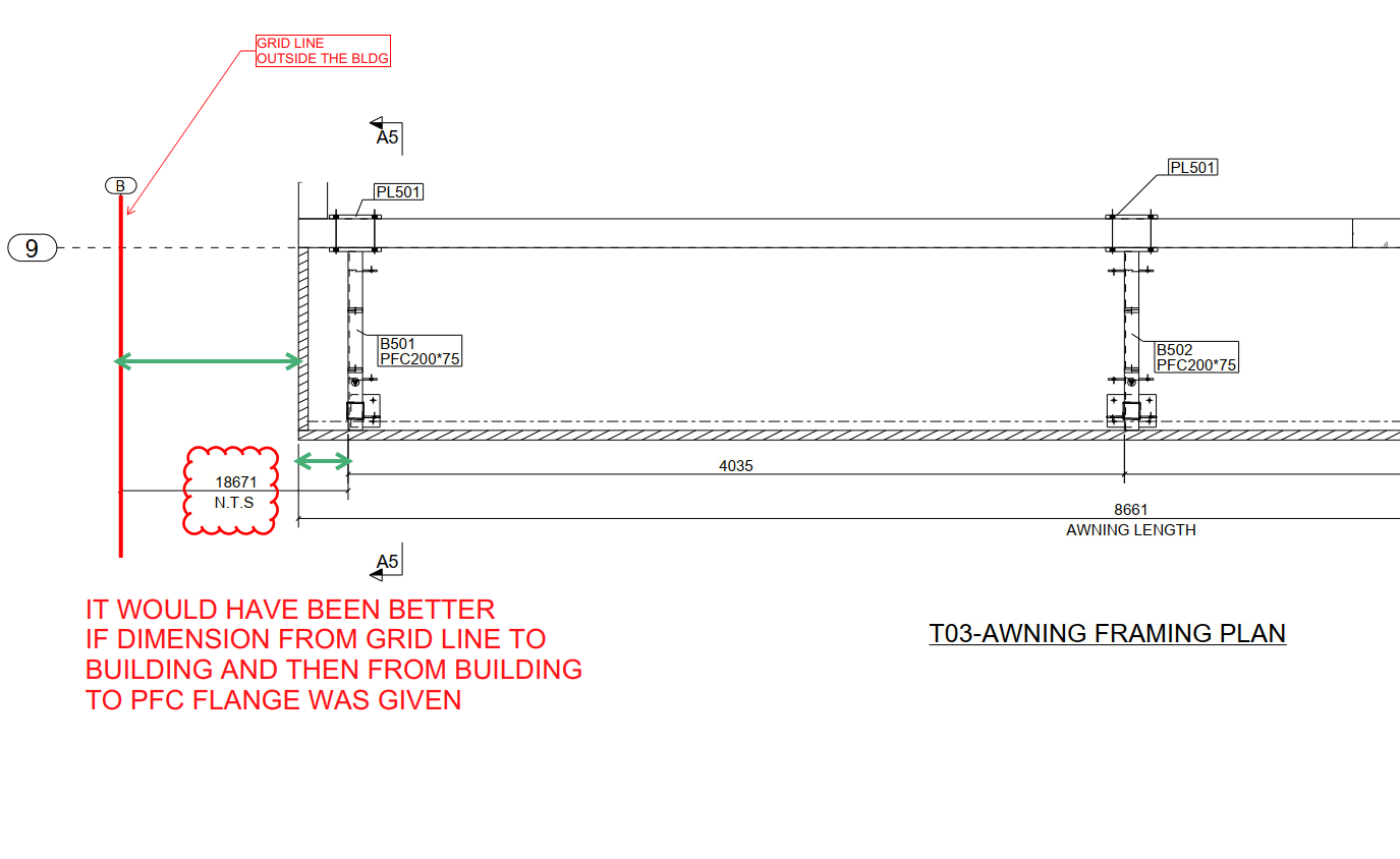 Erection Plan Set out Dimensioning