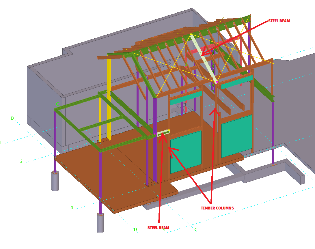 Simplifying Erection with Steel Columns at 14 Ridgeway AV Kew