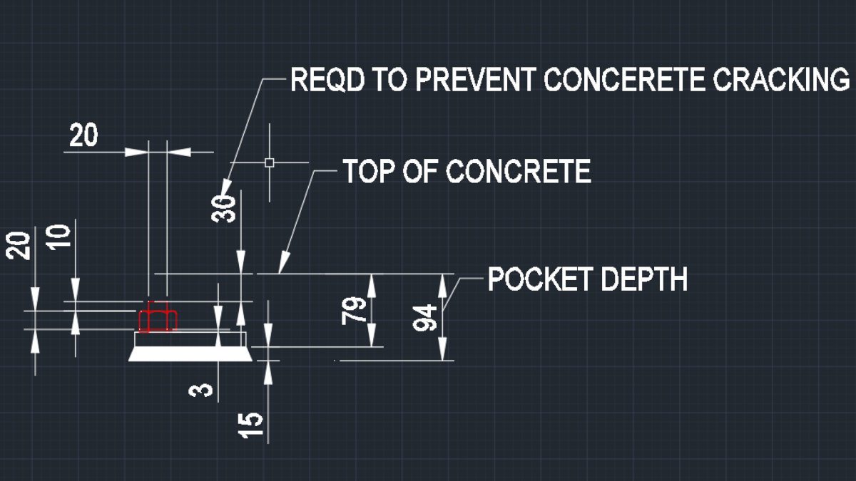 Minimum Pocket Depth for Coloumns